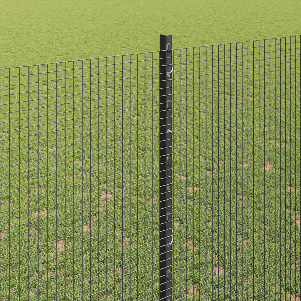Welded Wire Fence with Post 10 x 1.6 m (W x H) PVC-Coated Steel