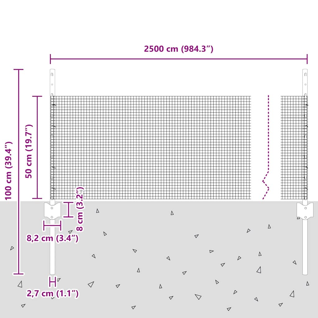 Fence with Post Grey
