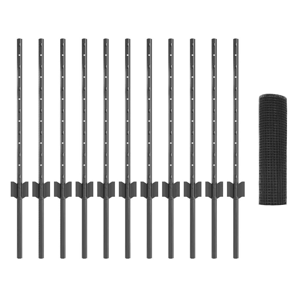 Welded Wire Fence with Post 25 x 0.5 m (W x H)