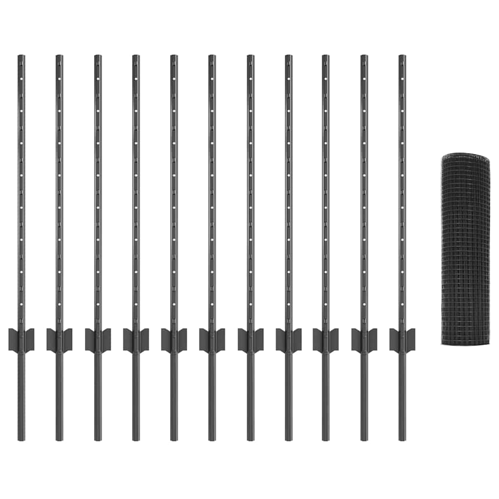 Fence with Post Grey