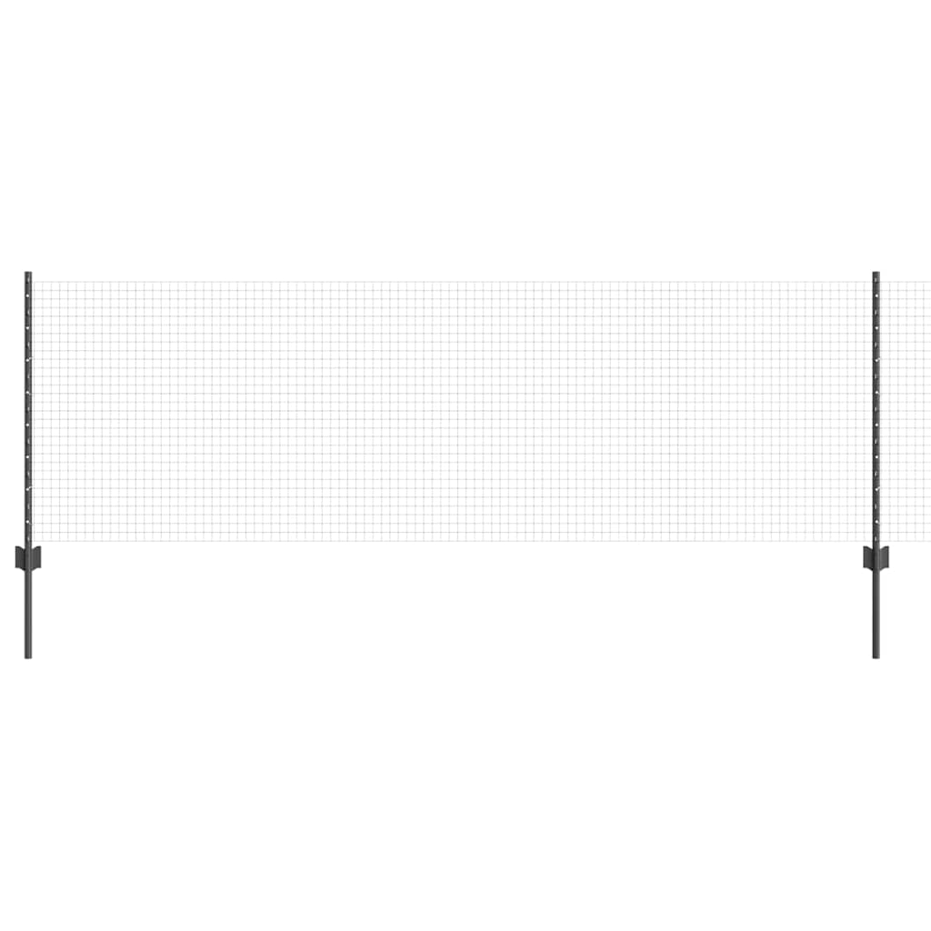 Welded Wire Fence with Post 25 x 0.8 m (W x H) PVC-Coated Steel