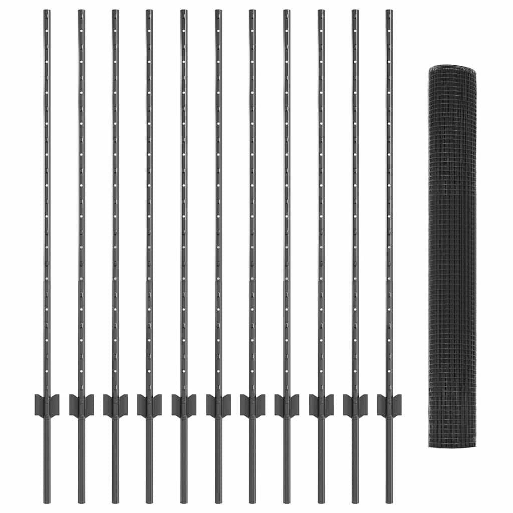 Fence with Post Grey
