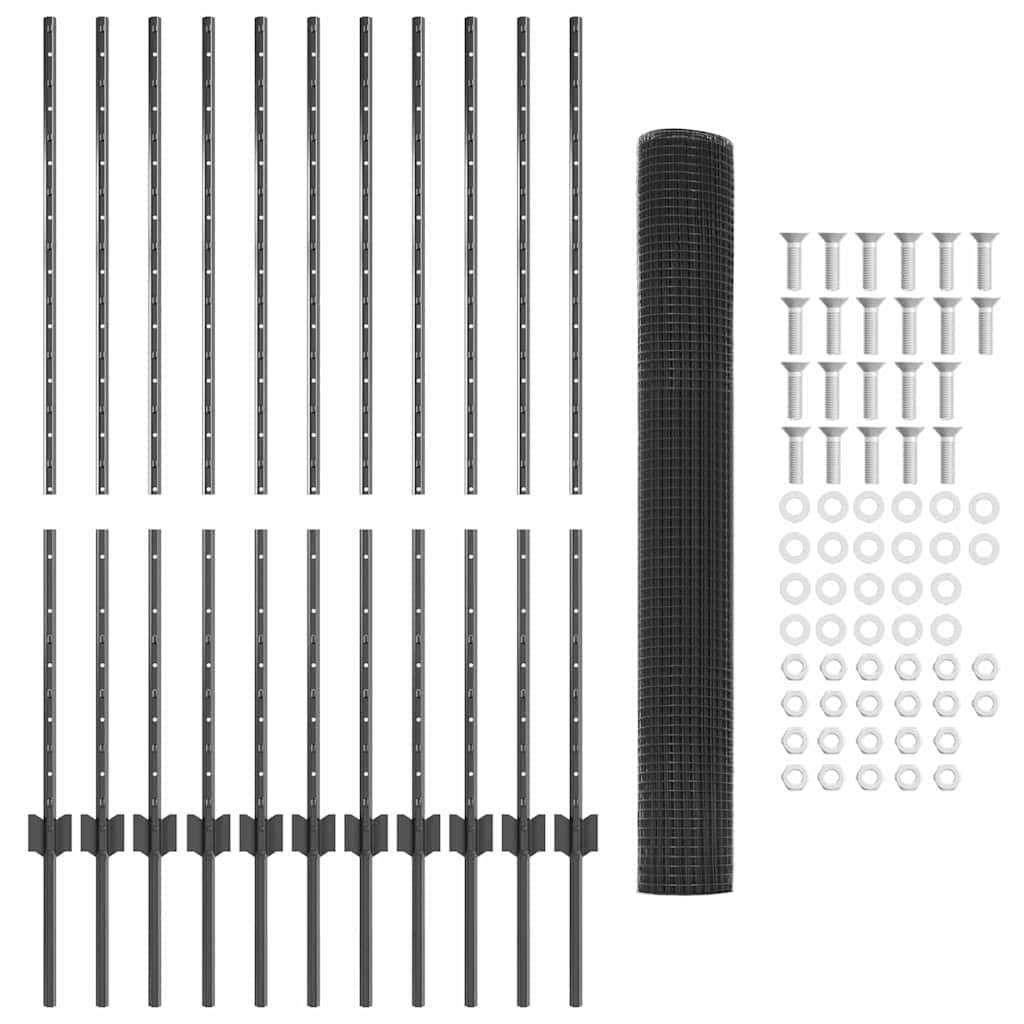 Fence with Post Grey