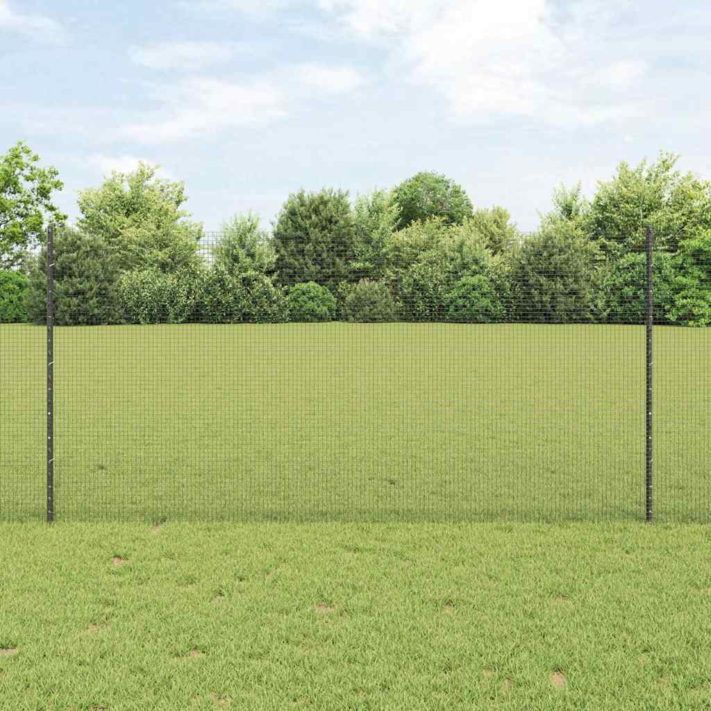 Welded Wire Fence with Post 25 x 1.2 m (W x H) PVC-Coated Steel