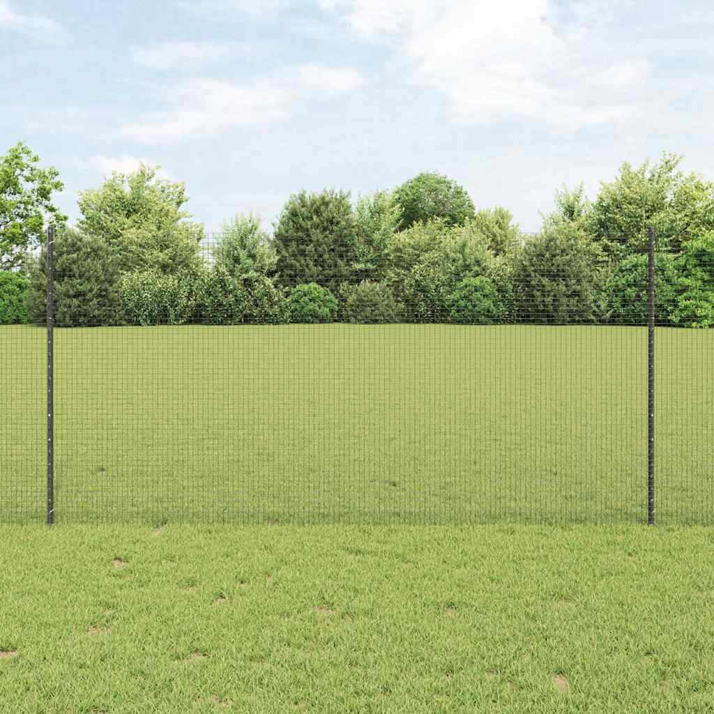 Welded Wire Fence with Post 25 x 1.2 m (W x H) PVC-Coated Steel