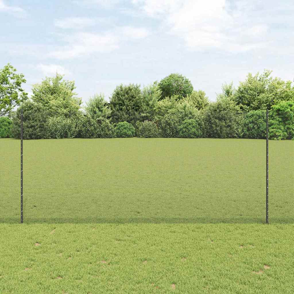Welded Wire Fence with Post 25 x 1.4 m (W x H) PVC-Coated Steel