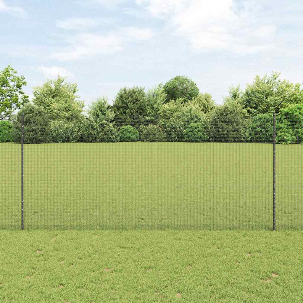 Welded Wire Fence with Post 25 x 1.4 m (W x H) PVC-Coated Steel