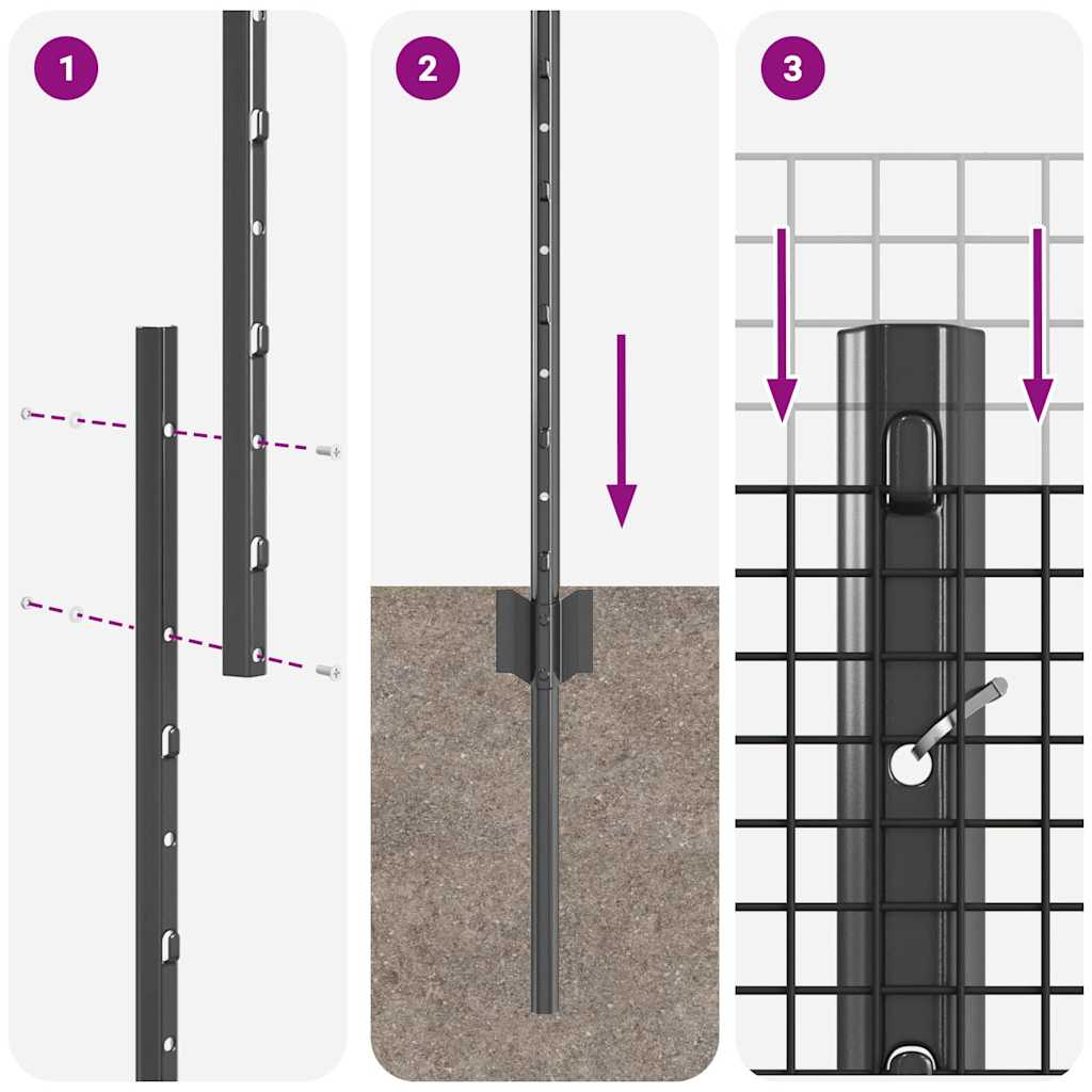 Welded Wire Fence with Post 25 x 1.5 m (W x H)
