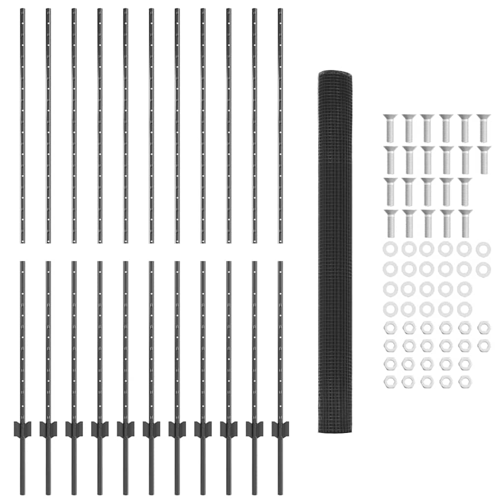 Welded Wire Fence with Post 25 x 1.5 m (W x H)