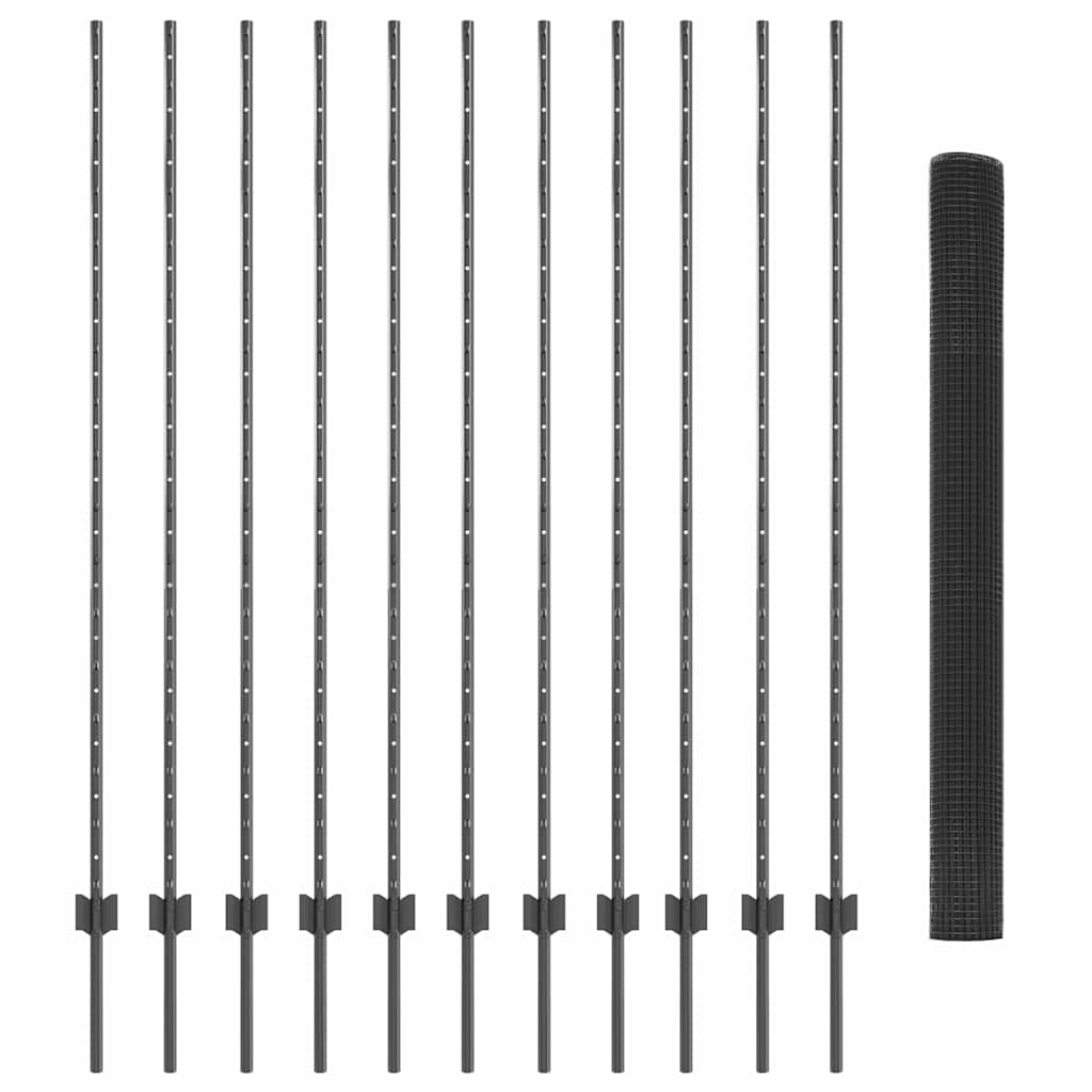 Fence with Post Grey