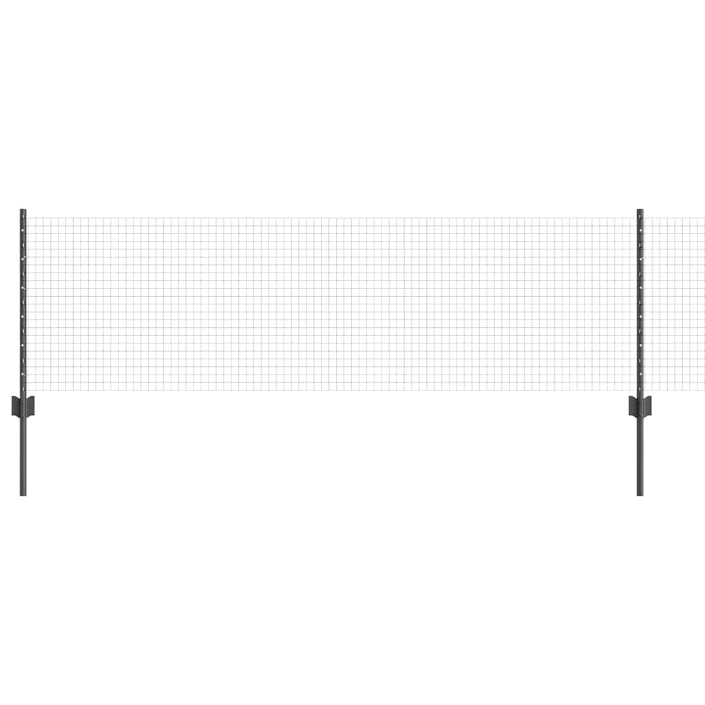 Welded Wire Fence with Post 50 x 0.6 m (W x H) PVC-Coated Steel