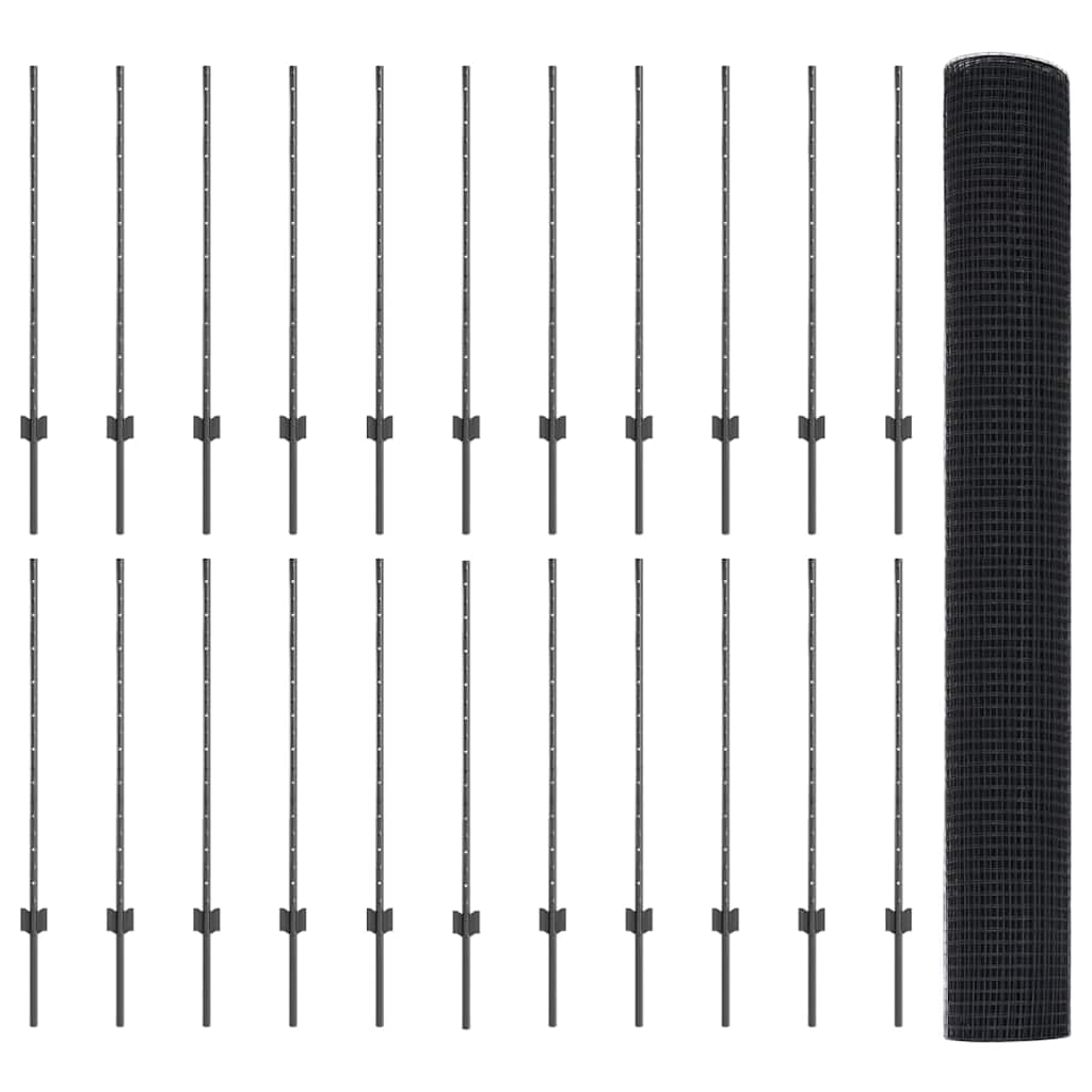 Fence with Post Grey