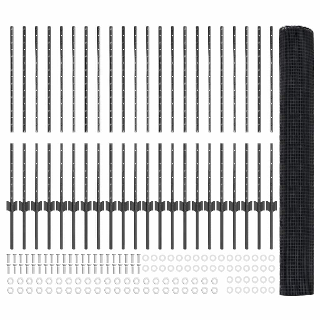 Fence with Post Grey