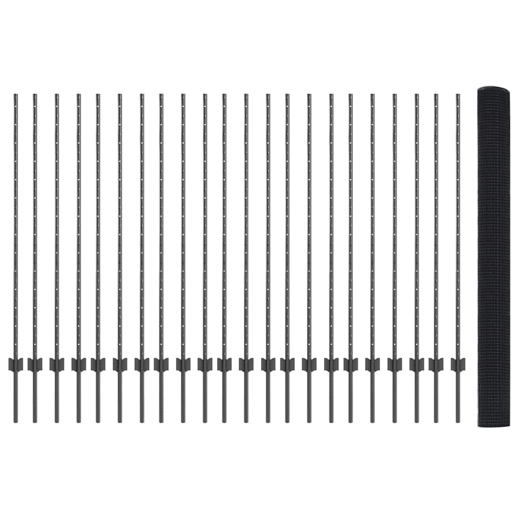 Fence with Post Grey