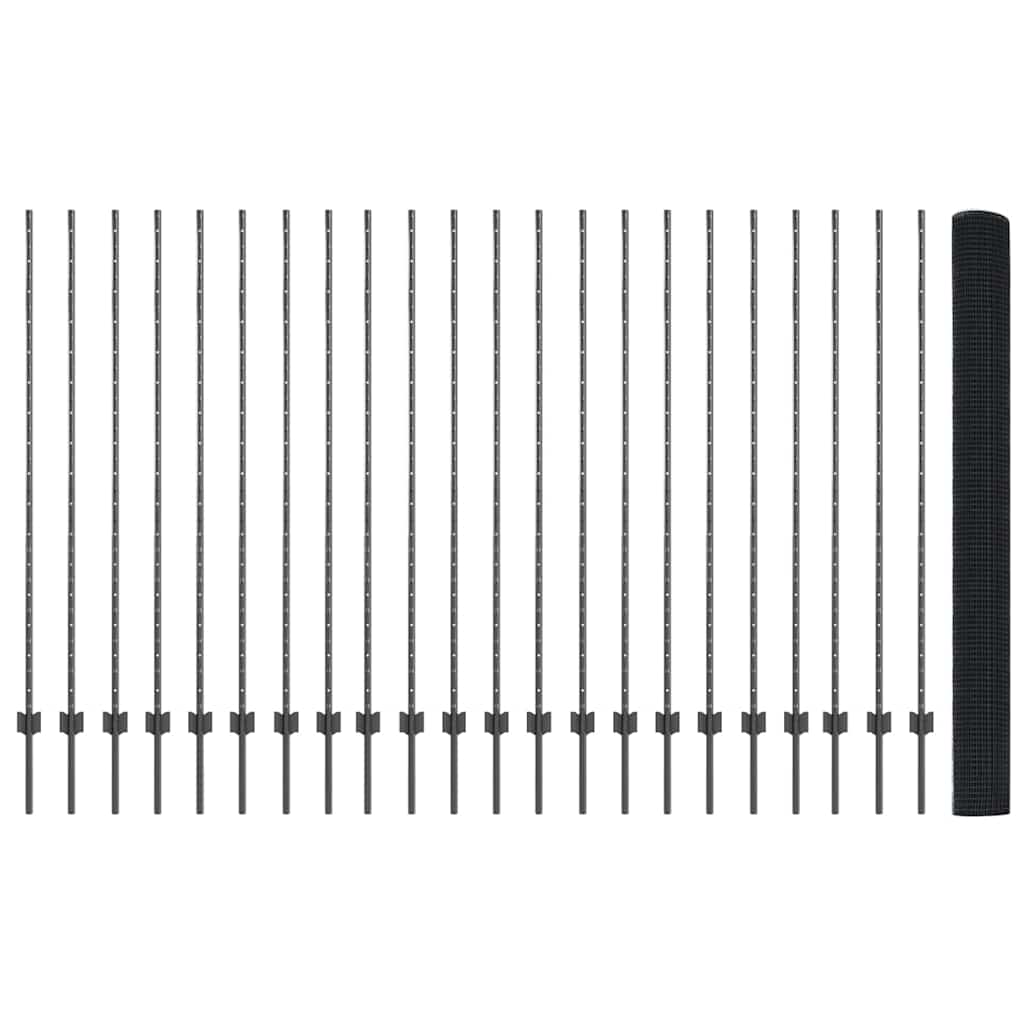 Fence with Post Grey