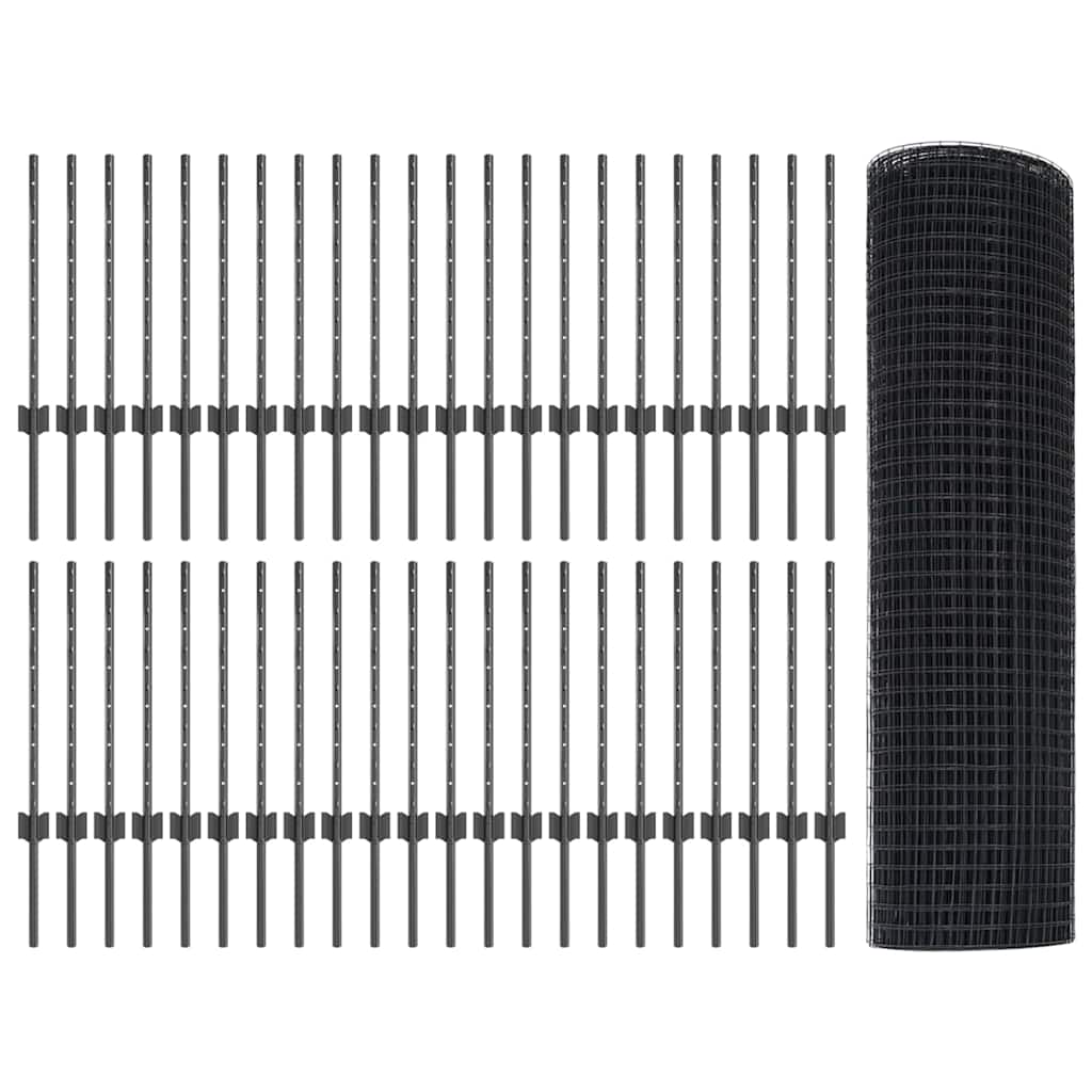 Fence with Post Grey
