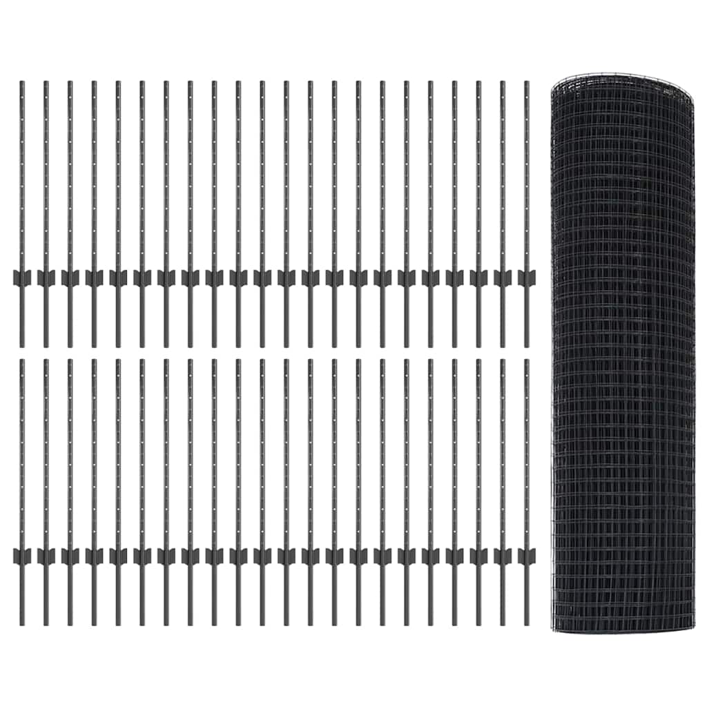 Welded Wire Fence with Post 100 x 0.8 m (W x H)