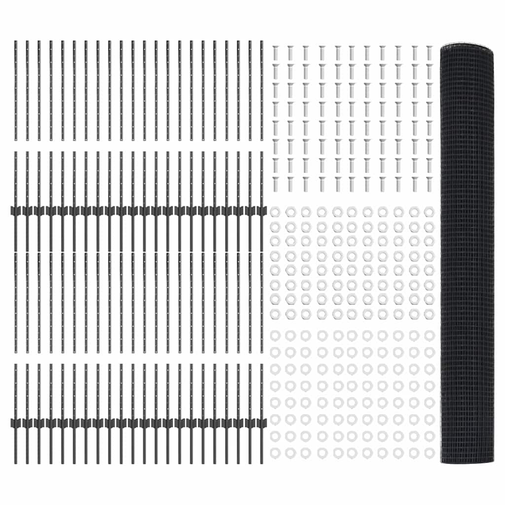 Fence with Post Grey