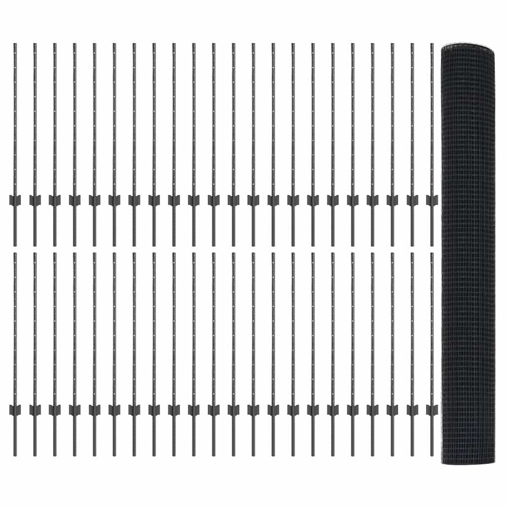 Fence with Post Grey