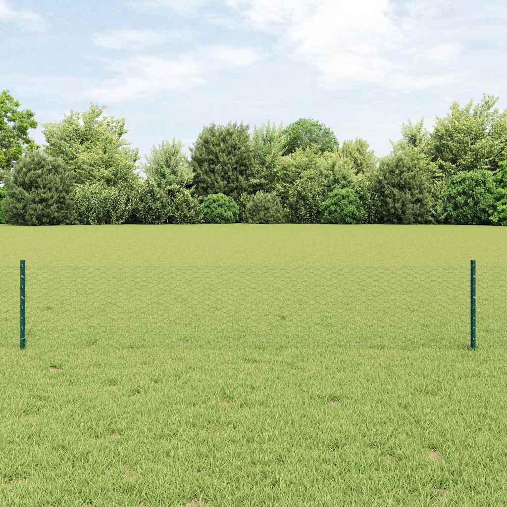 Welded Wire Fence 10 x 0.4 m (W x H) PVC-Coated Steel Green