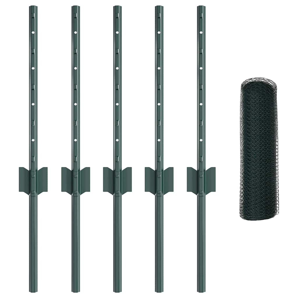 Welded Wire Fence 10 x 0.4 m (W x H) PVC-Coated Steel Green