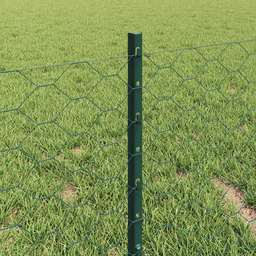 Welded Wire Fence 10 x 0.4 m (W x H) PVC-Coated Steel Green