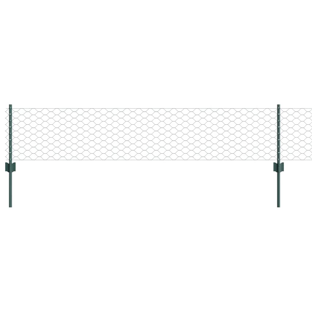 Welded Wire Fence 10 x 0.4 m (W x H) PVC-Coated Steel Green