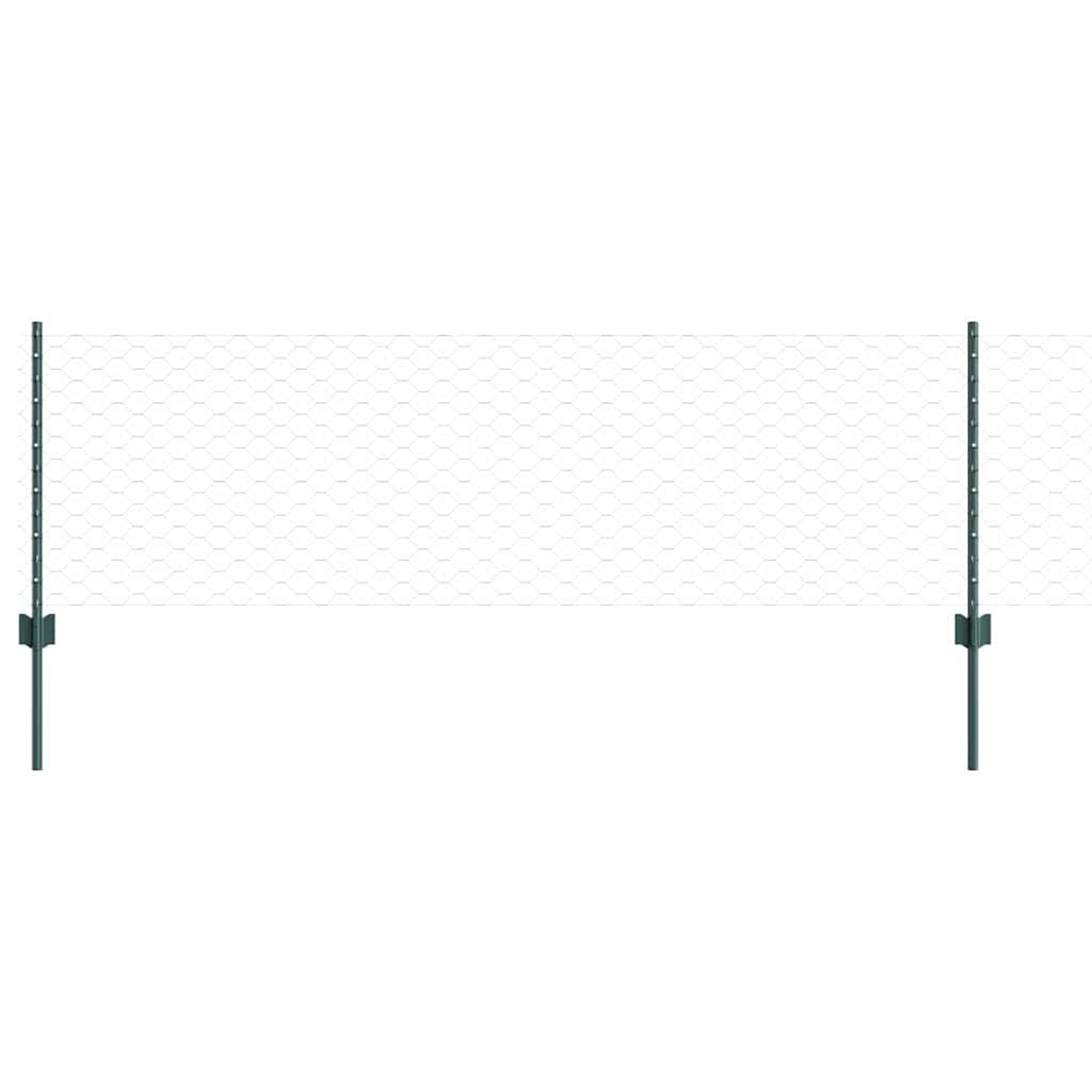 Welded Wire Fence 10 x 0.6 m (W x H) PVC-Coated Steel Green