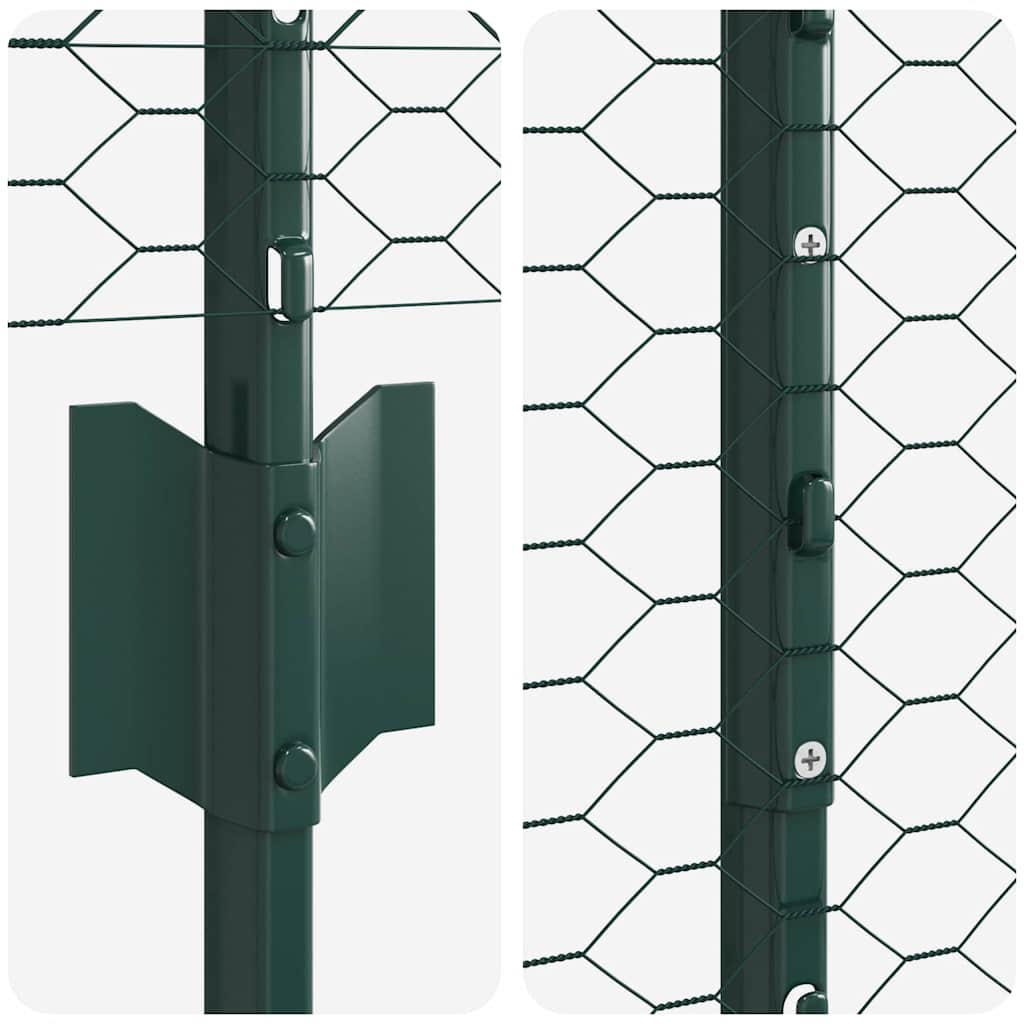 Welded Wire Fence 10 x 1 m (W x H) PVC-Coated Steel Green Mesh