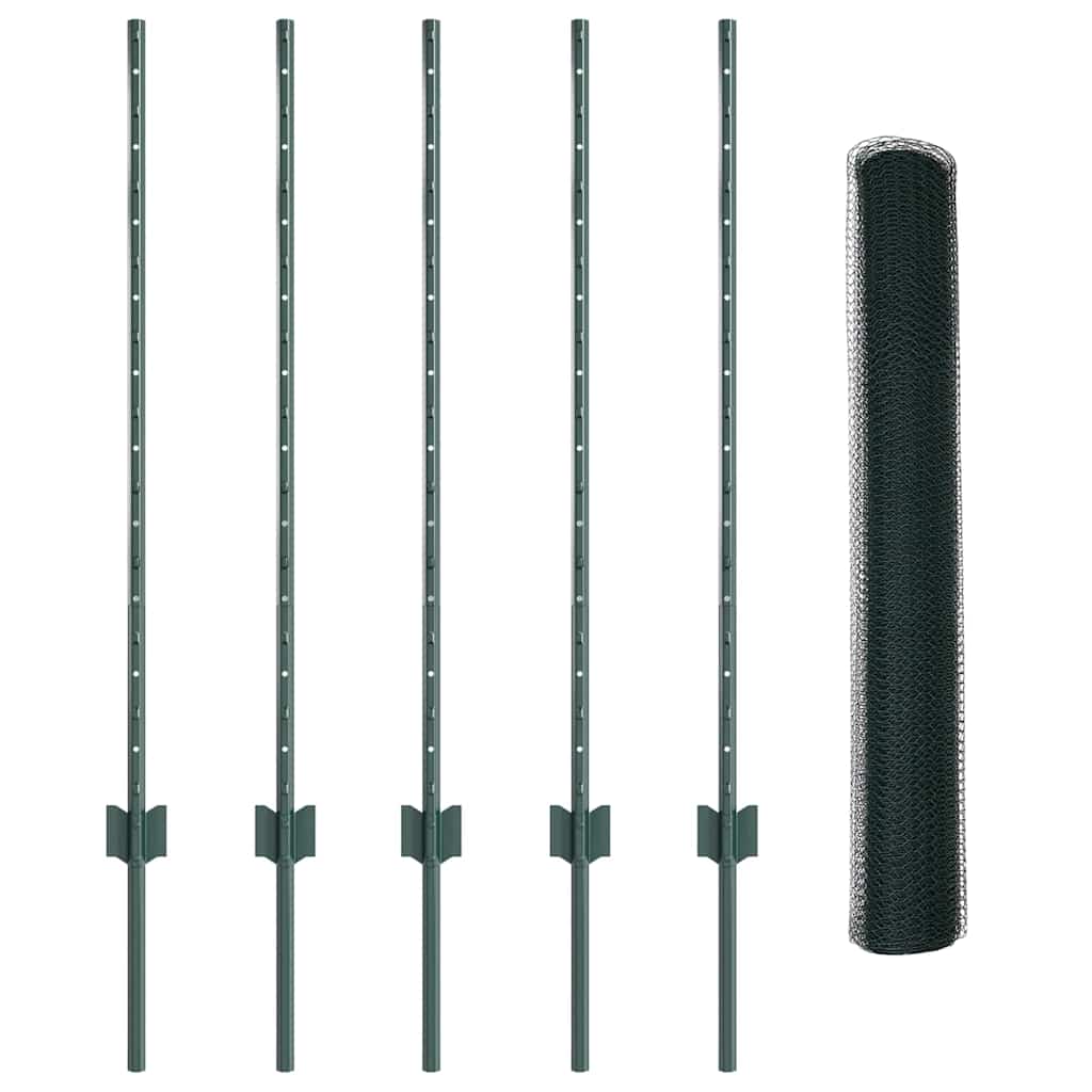Welded Wire Fence 10 x 1 m (W x H) PVC-Coated Steel Green Mesh