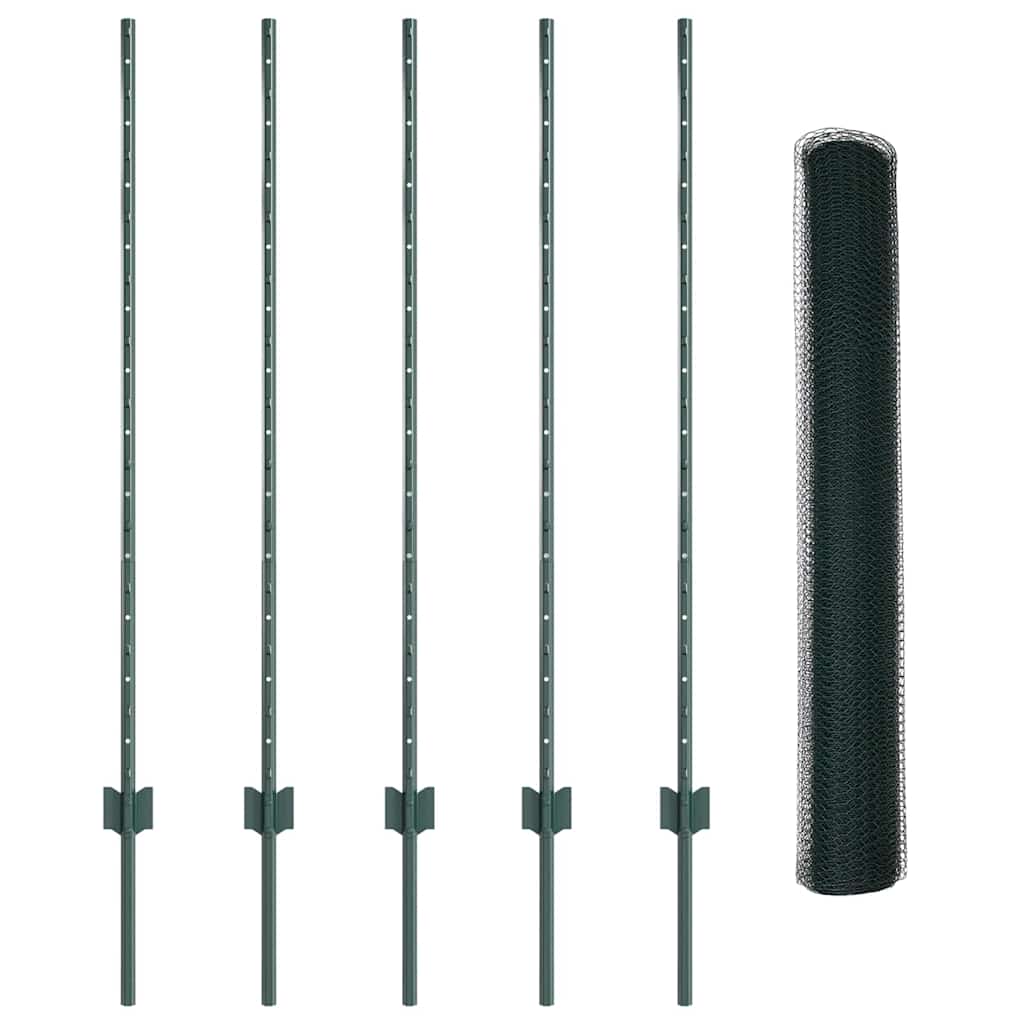 Welded Wire Fence 10 x 1.2 m (W x H) PVC-Coated Steel Green