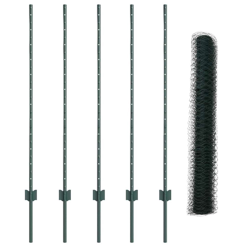 Welded Wire Fence 10 x 1.2 m (W x H) PVC-Coated Steel Green