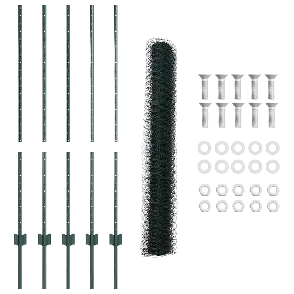 Welded Wire Fence 10 x 1.2 m (W x H) PVC-Coated Steel Green