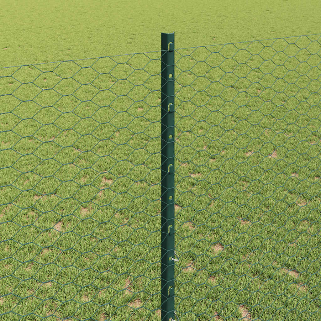 Welded Wire Fence 10 x 1.4 m (W x H) PVC-Coated Steel Green