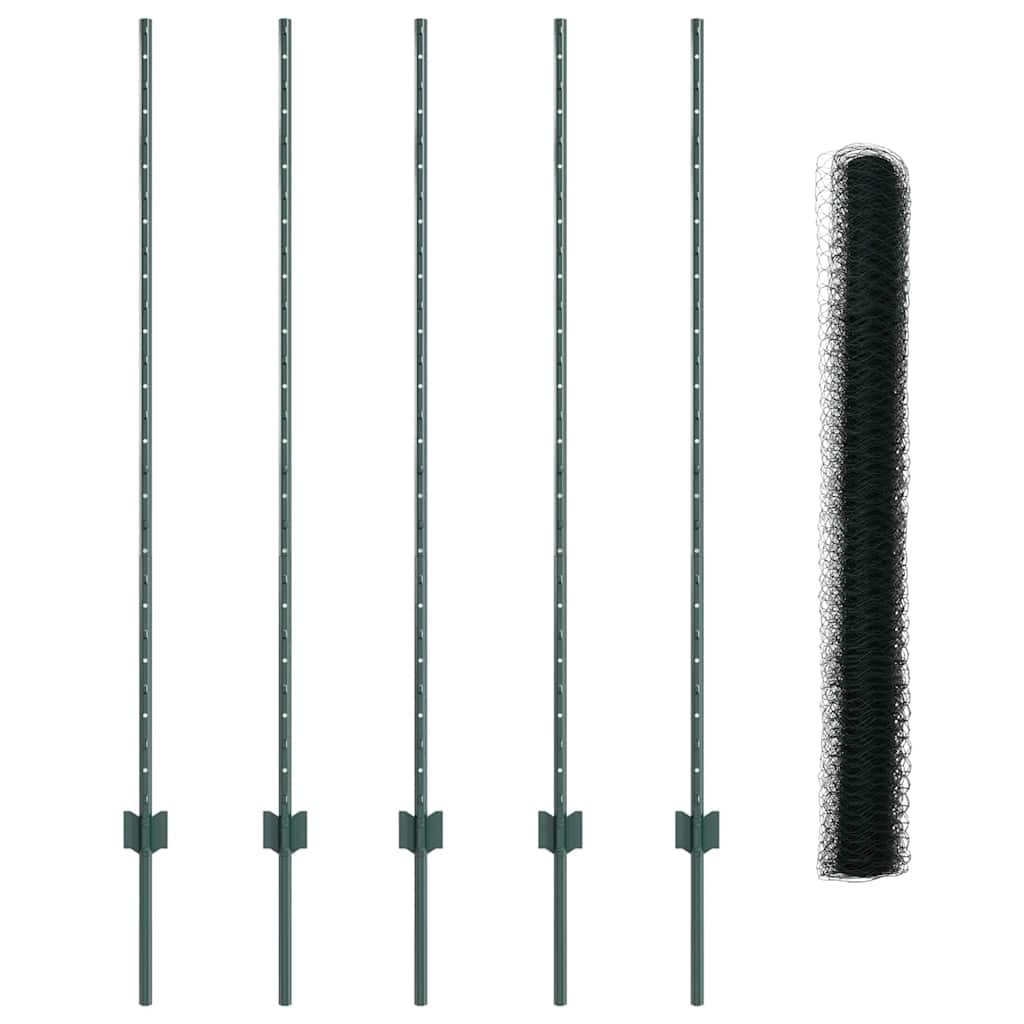 Welded Wire Fence 10 x 1.4 m (W x H) PVC-Coated Steel Green