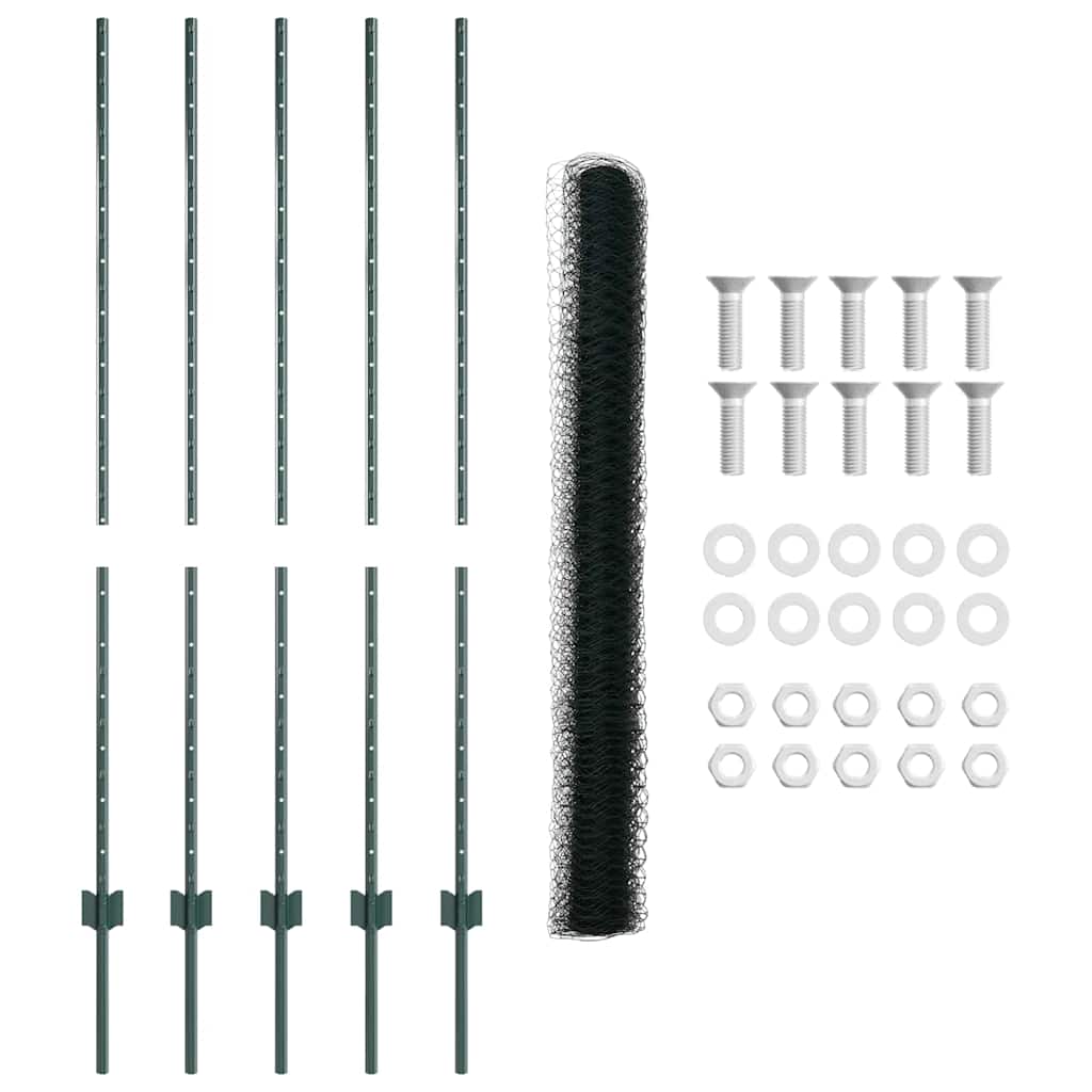Welded Wire Fence 10 x 1.4 m (W x H) PVC-Coated Steel Green
