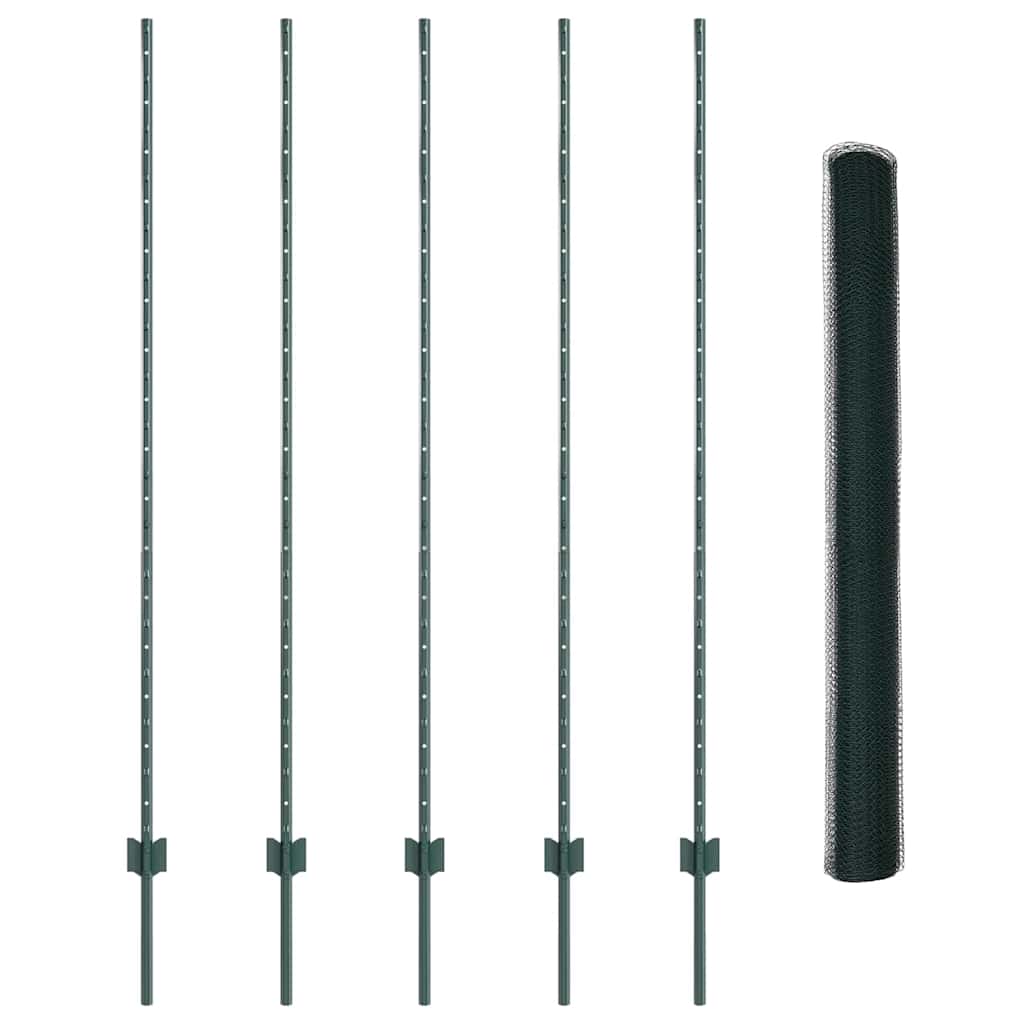 Welded Wire Fence 10 x 1.6 m (W x H) PVC-Coated Steel Green