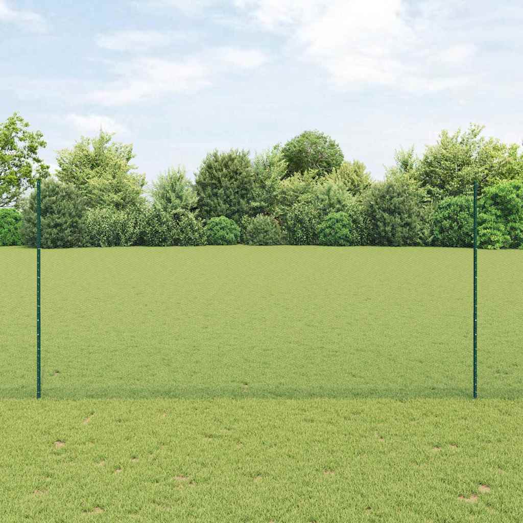 Welded Wire Fence 10 x 1.6 m (W x H) PVC-Coated Steel Green