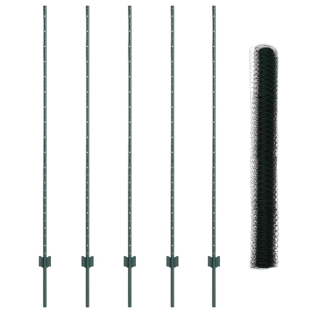 Welded Wire Fence 10 x 1.6 m (W x H) PVC-Coated Steel Green