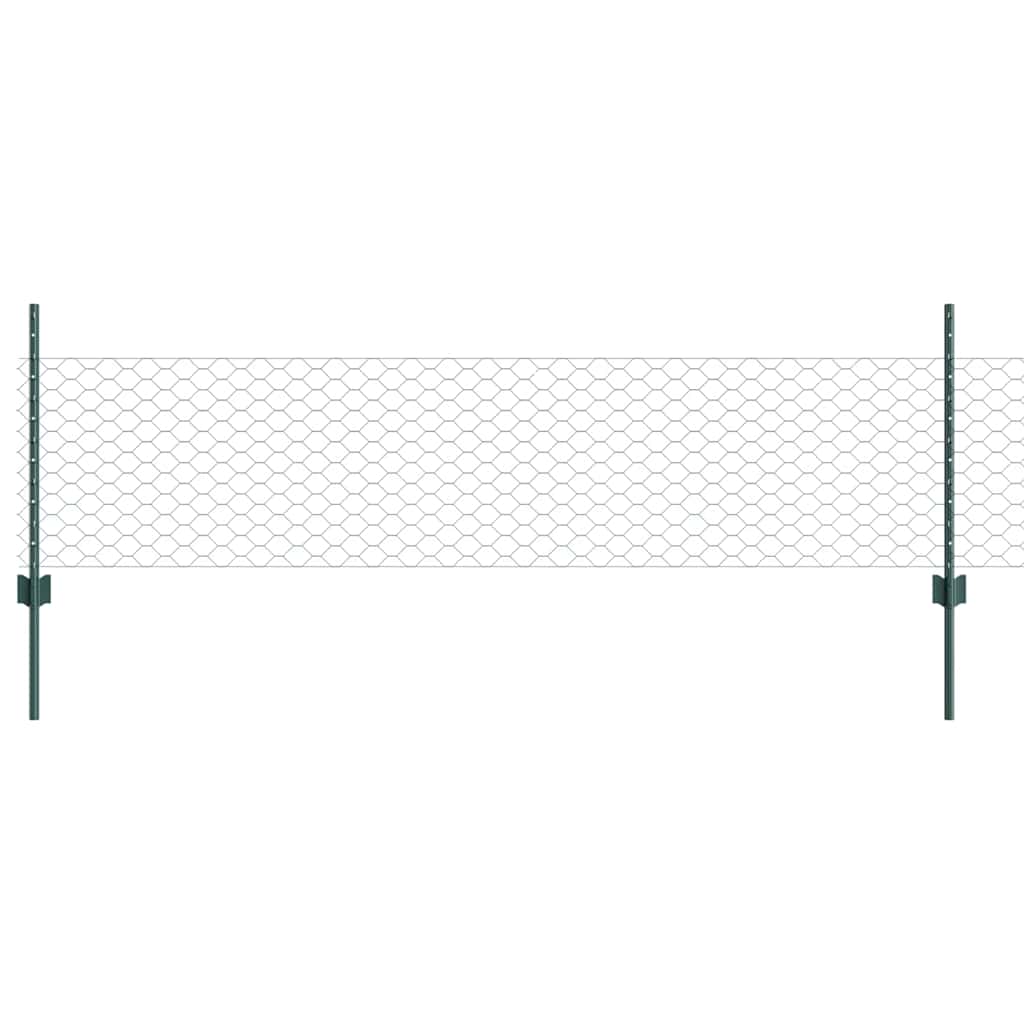 Welded Wire Fence 25 x 0.5 m (W x H) PVC-Coated Steel Green