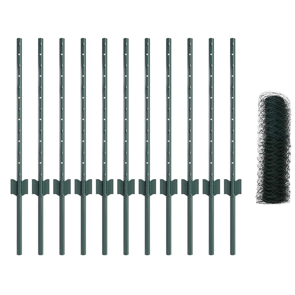 Fence with Post Green
