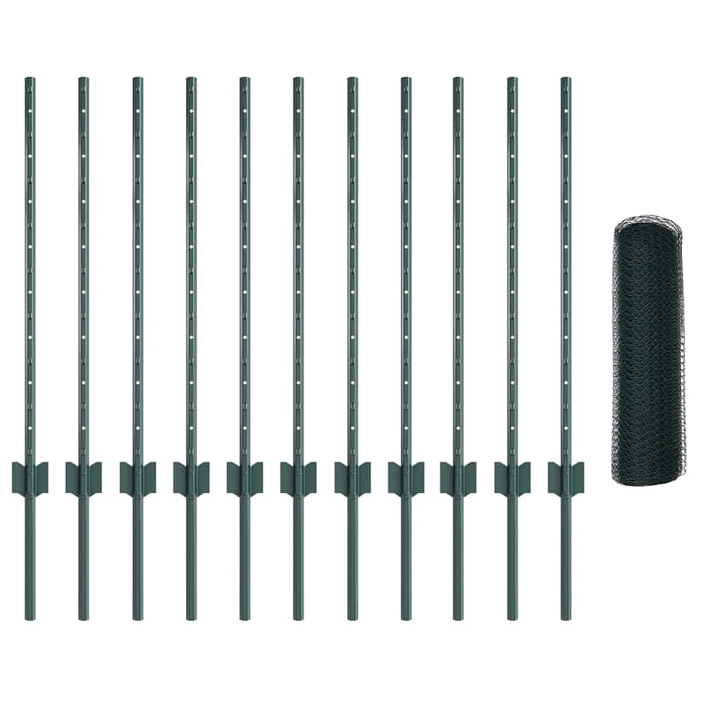Fence with Post Green