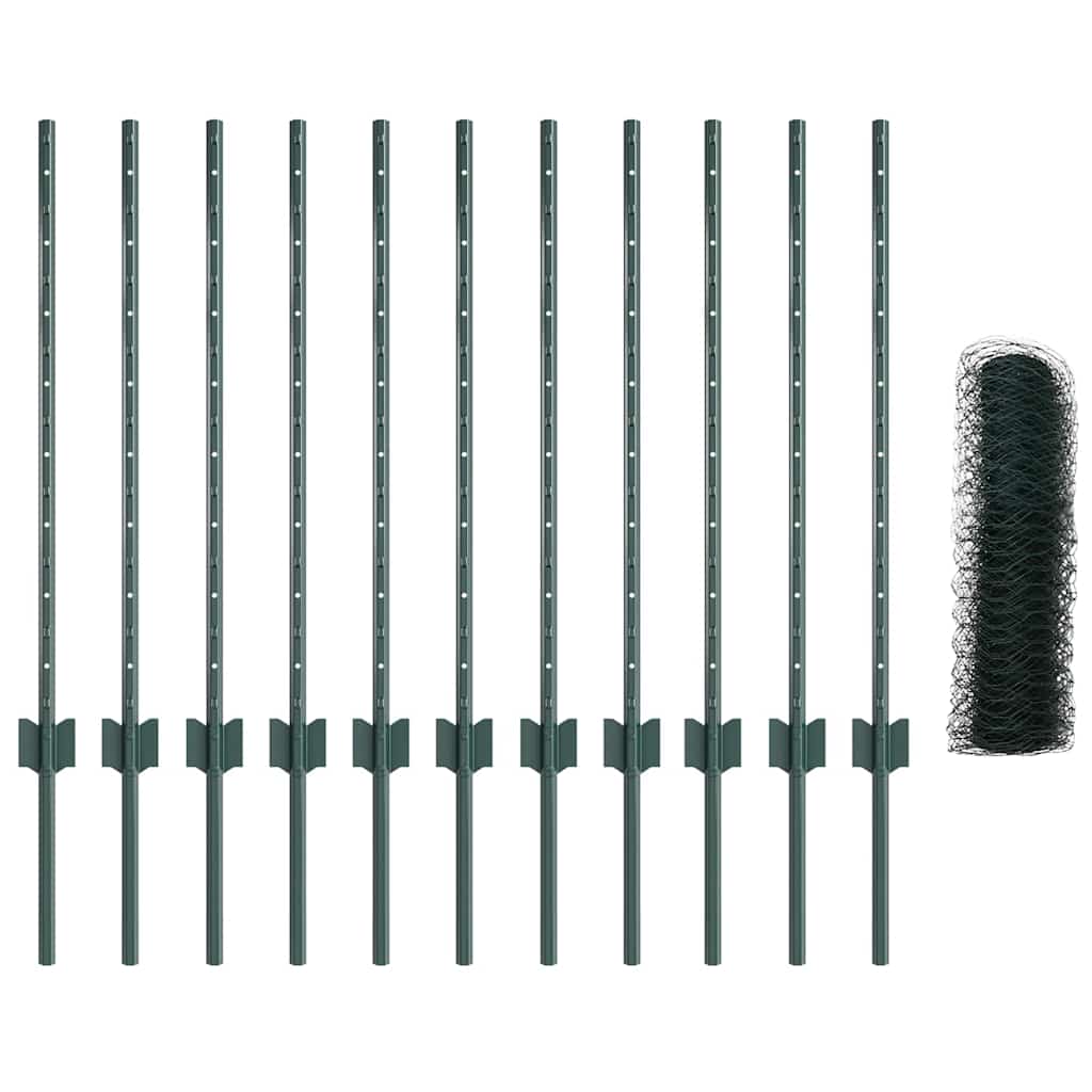 Fence with Post Green