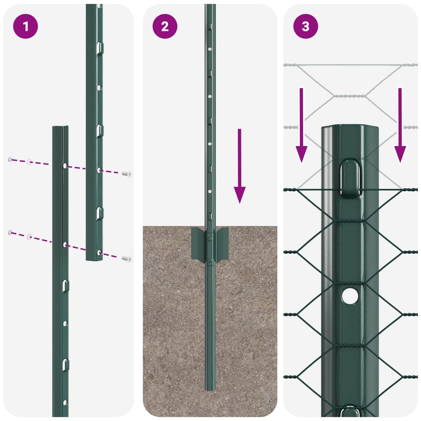 Welded Wire Fence 25 x 1 m (W x H) PVC-Coated Steel Green Mesh