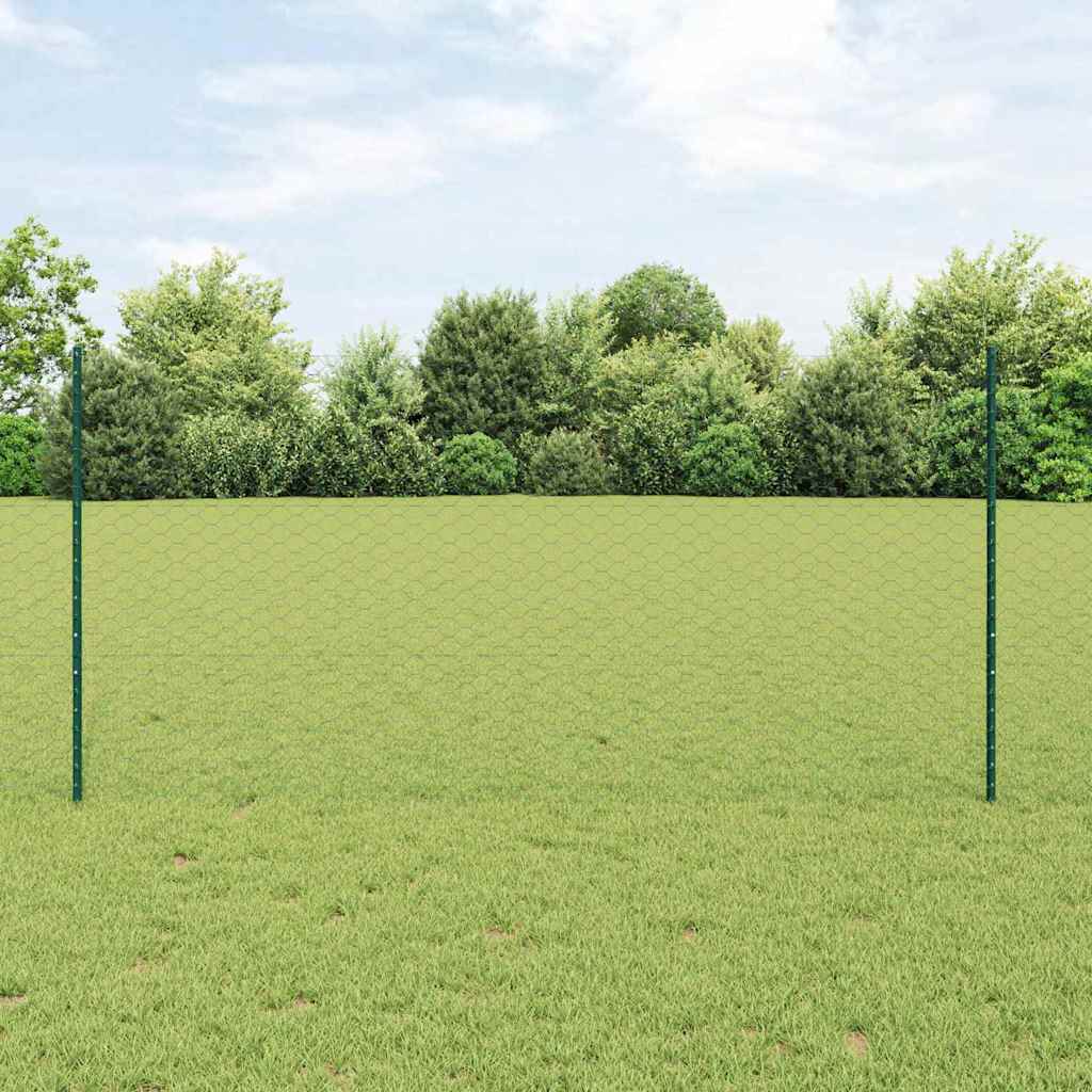 Welded Wire Fence 25 x 1.2 m (W x H) PVC-Coated Steel Green