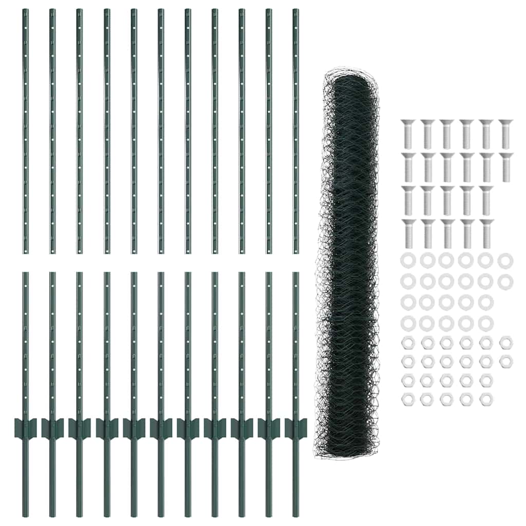 Welded Wire Fence 25 x 1.2 m (W x H) PVC-Coated Steel Green