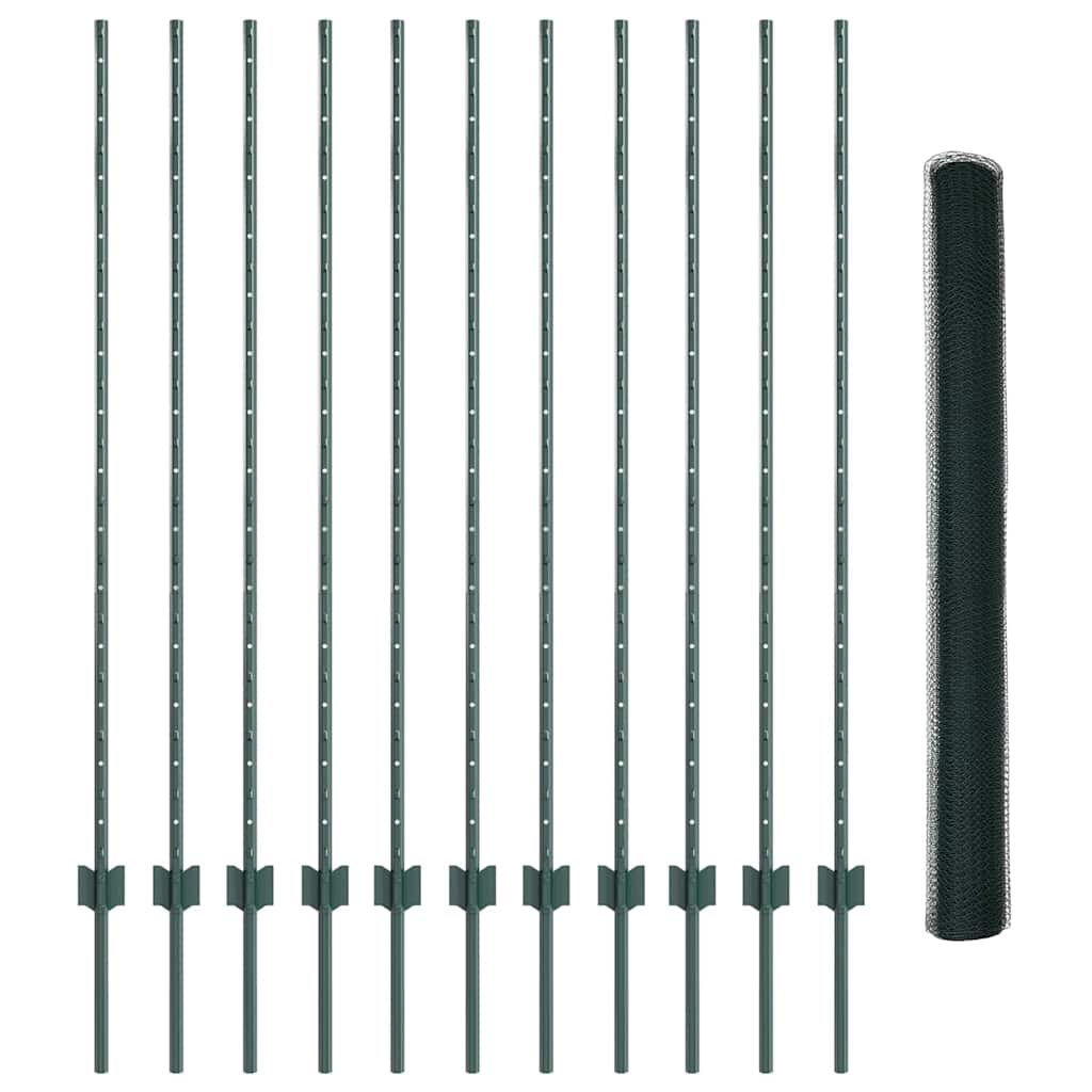Welded Wire Fence 25 x 1.4 m (W x H) PVC-Coated Steel Green