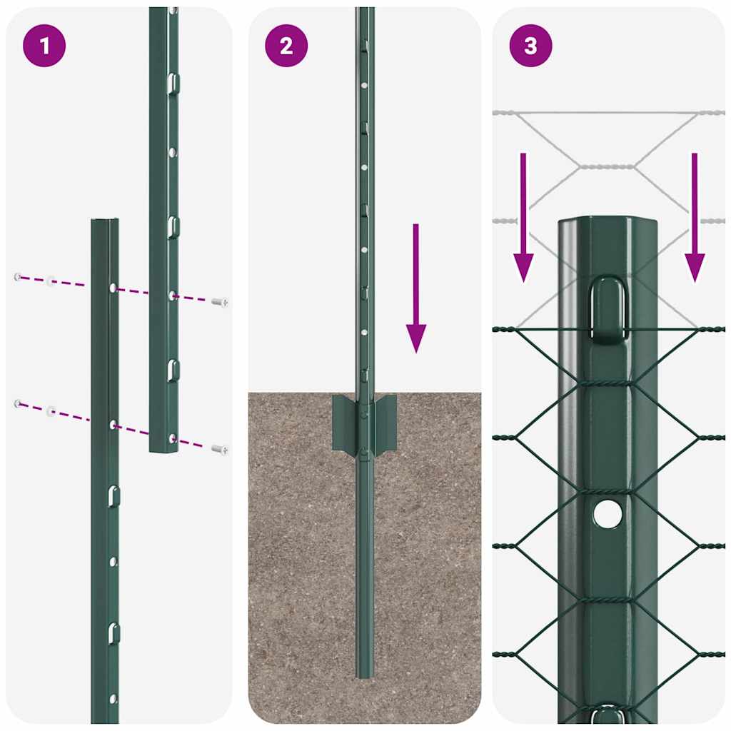 Welded Wire Fence 25 x 1.4 m (W x H) PVC-Coated Steel Green