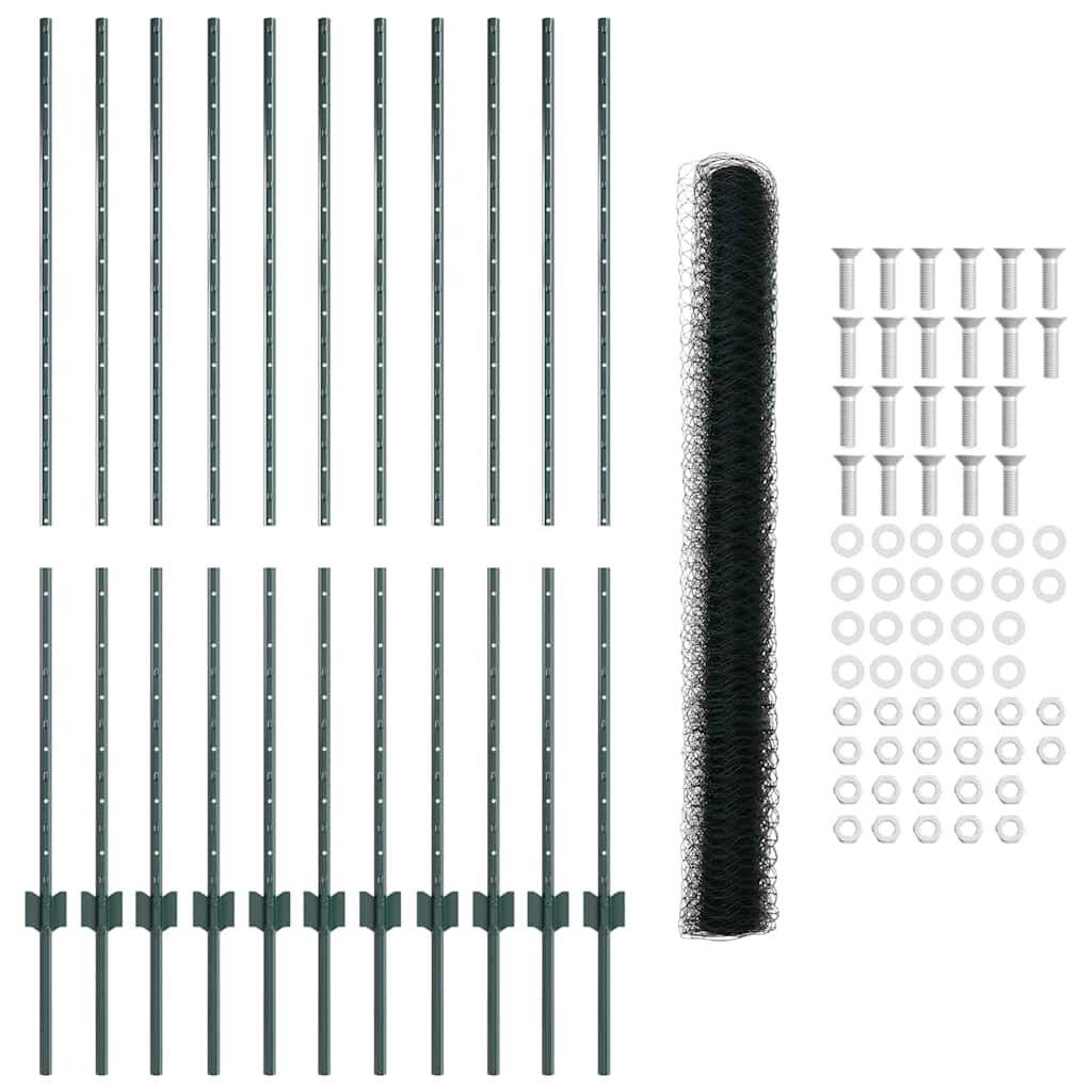Fence with Post Green