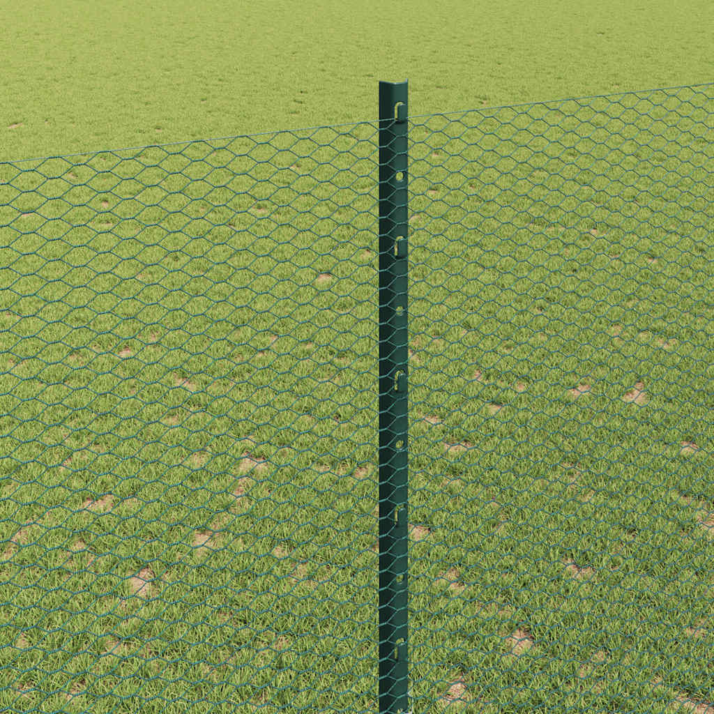 Welded Wire Fence 25 x 1.6 m (W x H) PVC-Coated Steel Green